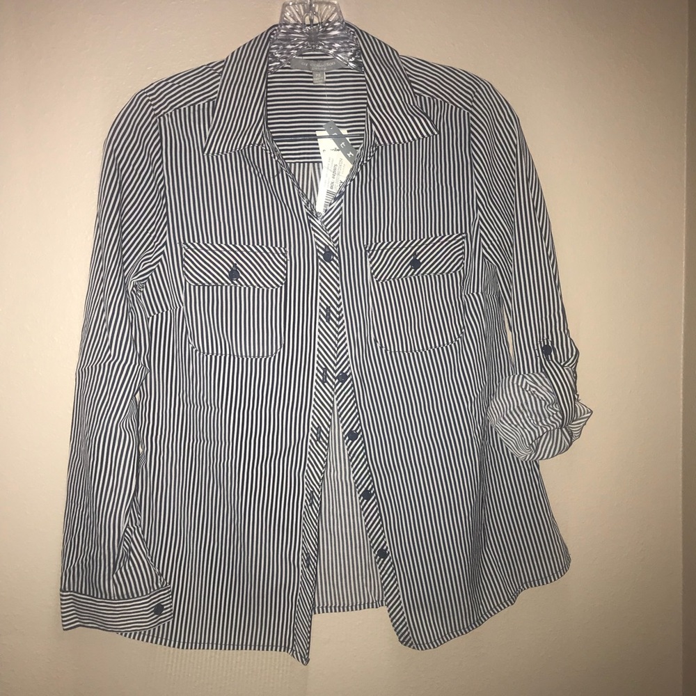 Striped button-down